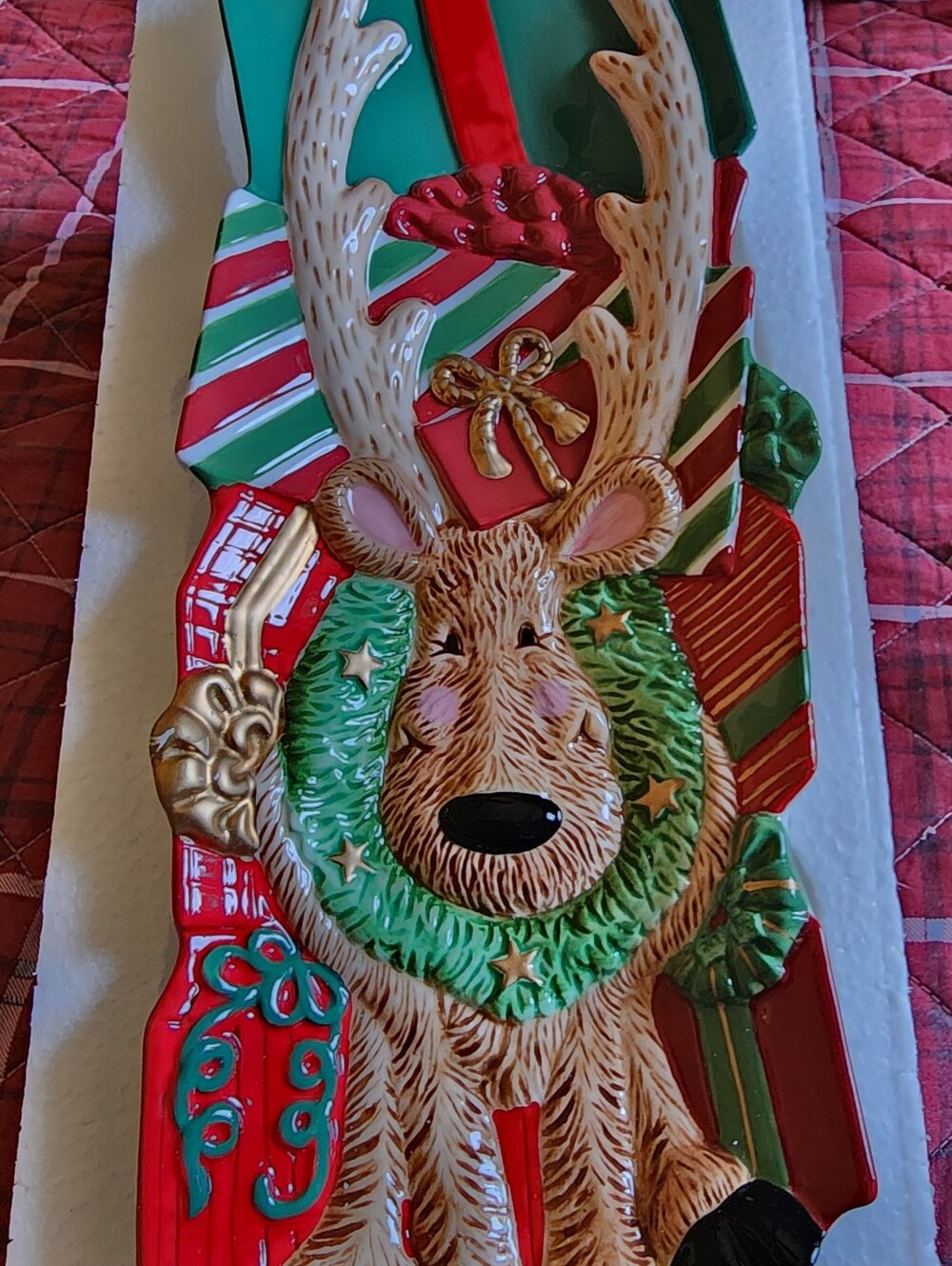 Fitz And Floyd Reindeer Snack Tray, New In Box